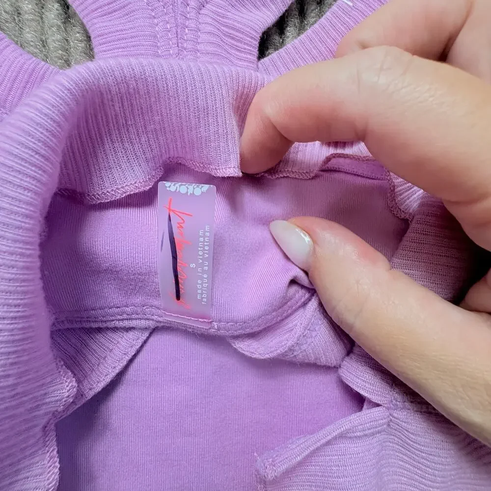 FREE PEOPLE MOVEMENT Feels Like Summer Crop Bright Orchid Purple S - Picture 3 of 3